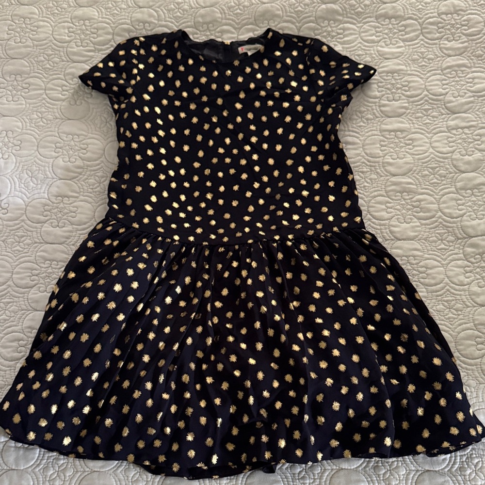 Crewcuts Black and Gold Polka Dot Kids Dress